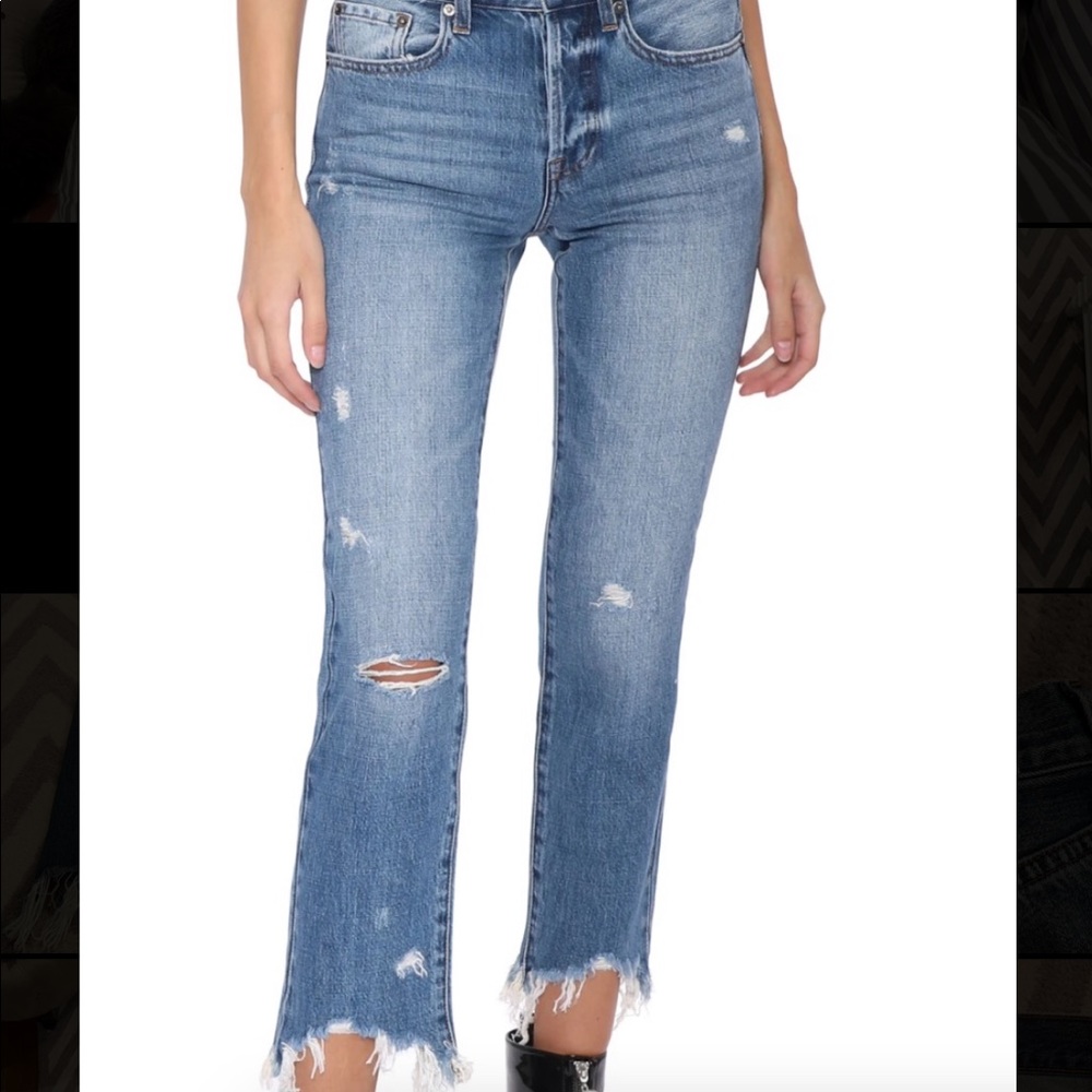 Pistola distressed hem jeans